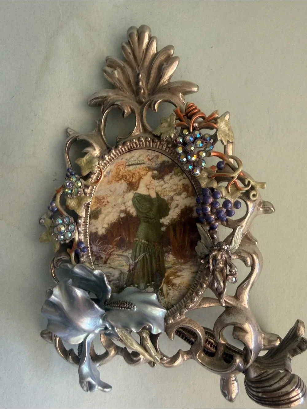 Kirk’s Folly Ornate Silver-Tone Decorative Picture Frame with Floral Accents
